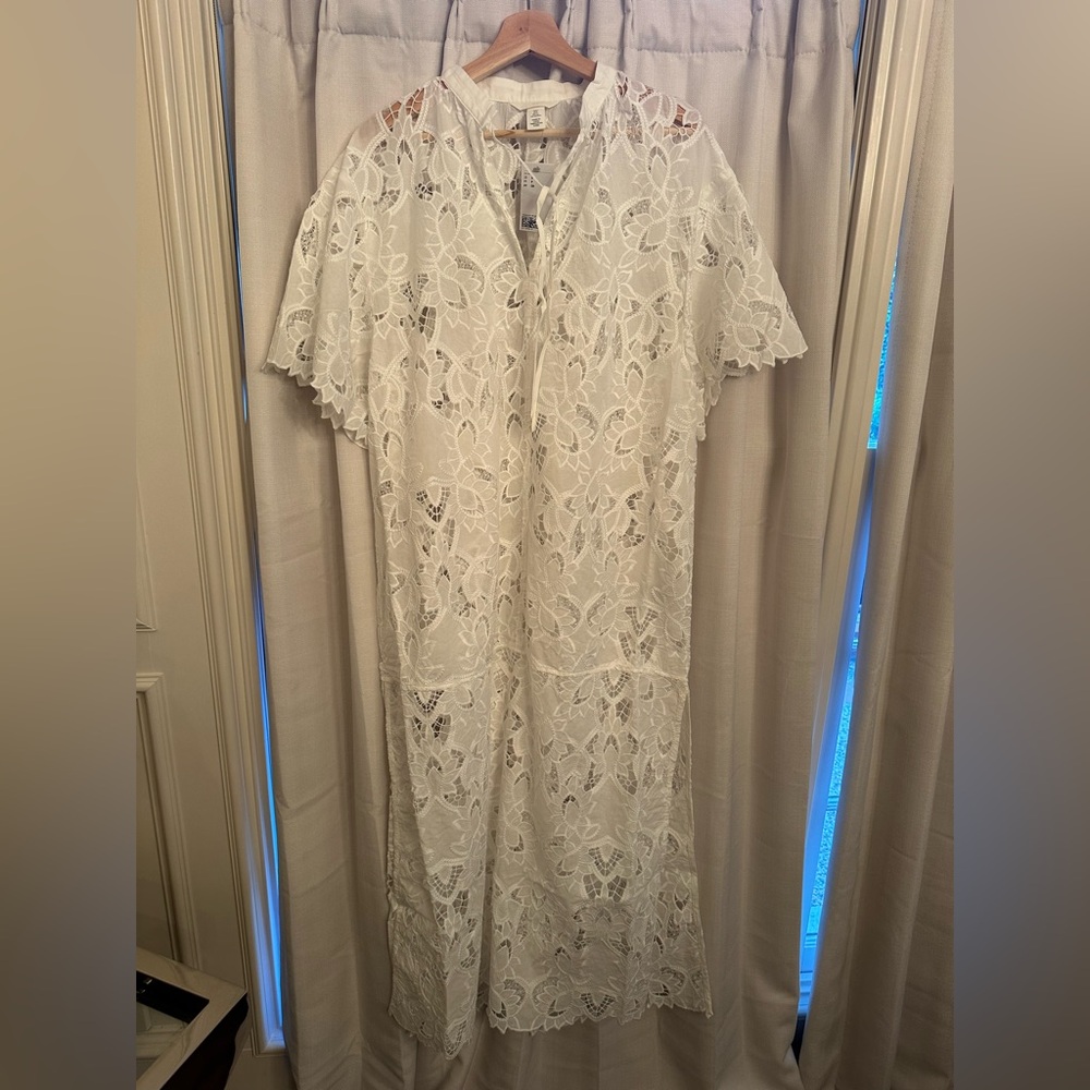 H&M Elegant White Broderie Anglaise Kaftan